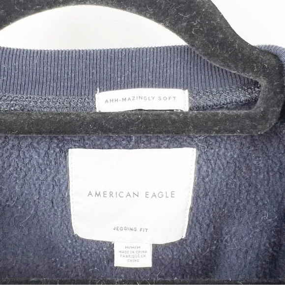 ✅ American Eagle Navy Blue Peace Hippie Sweatshirt LEGGING LENGTH SIZE‎ MEDIUM - Picture 3 of 4